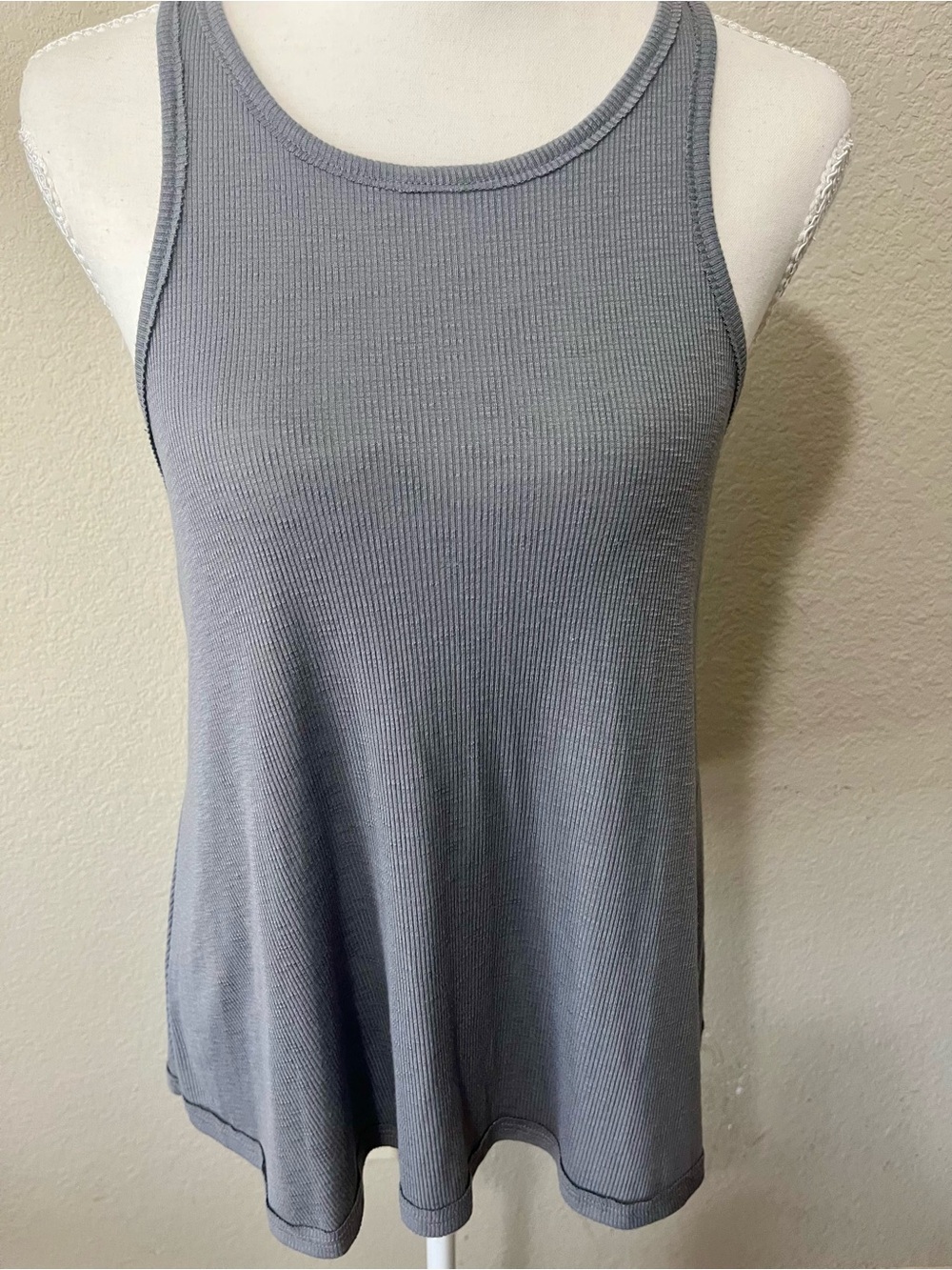Free People Long Beach Women's Ribbed Tank Top in Gray